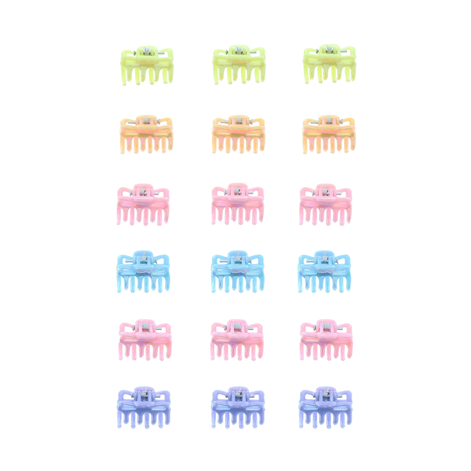 Set of 24 Assorted Pastel Colour Mini Hair Clips