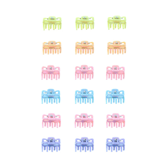 Set of 24 Assorted Pastel Colour Mini Hair Clips