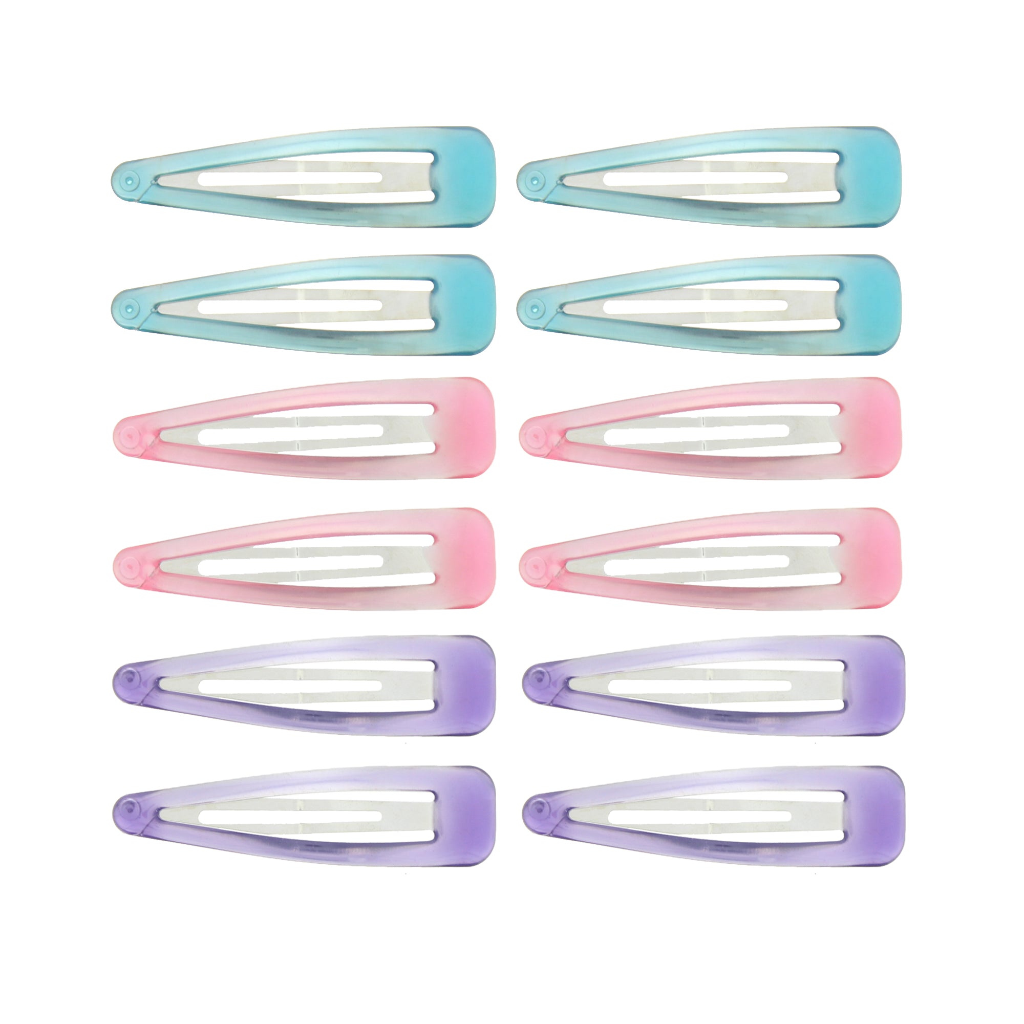 12 on a Card 7cm Translucent Epoxy Hair Snapclips
