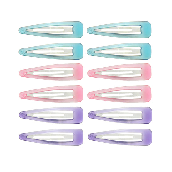 12 on a Card 7cm Translucent Epoxy Hair Snapclips