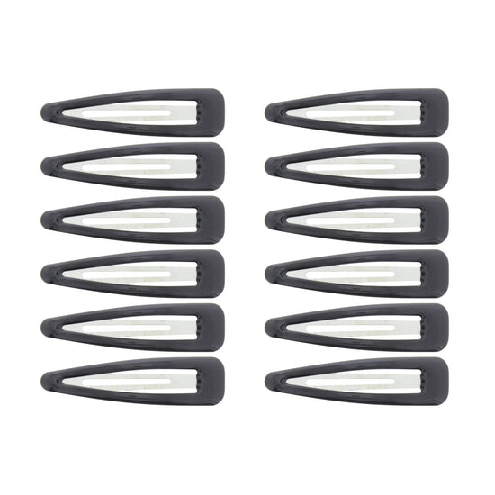 12 on a Card 7cm Black Epoxy Hair Snapclips