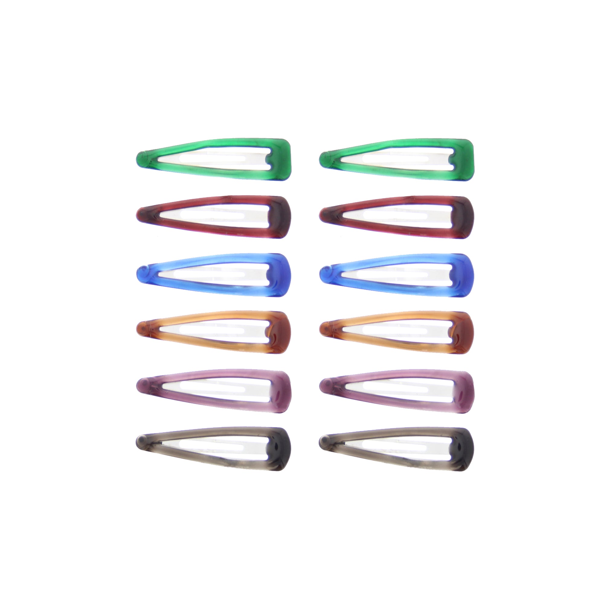 12 on a Card 5cm Winter Translucent Shaded Epoxy Hair Snapclips