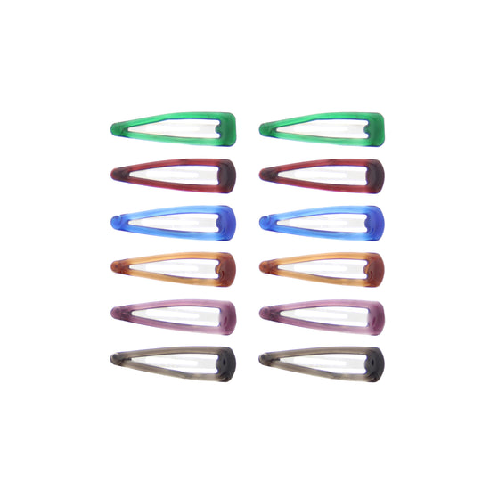 12 on a Card 5cm Winter Translucent Shaded Epoxy Hair Snapclips
