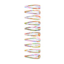 10 on a Card 5cm Multi Stripes Epoxy Hair Snapclips