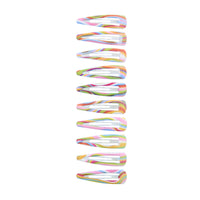 10 on a Card 5cm Multi Stripes Epoxy Hair Snapclips
