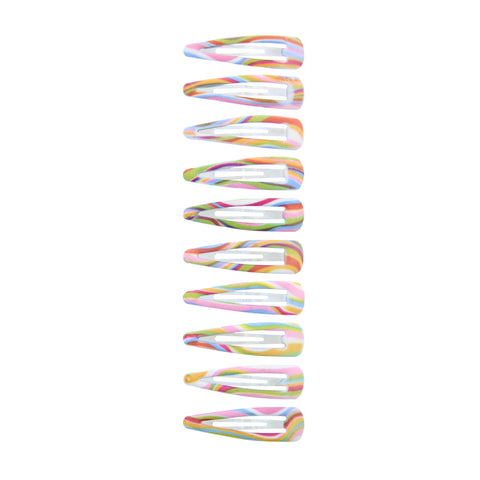 10 on a Card 5cm Multi Stripes Epoxy Snapclips