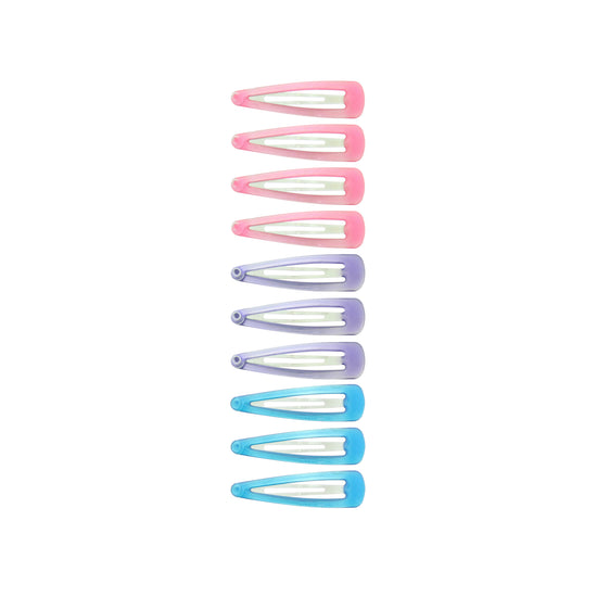 10 on a Card 5cm Translucent Pastel Epoxy Hair Snapclips