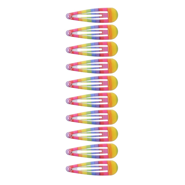 10 on a Card 5cm Rainbow Stripes Epoxy Snapclips