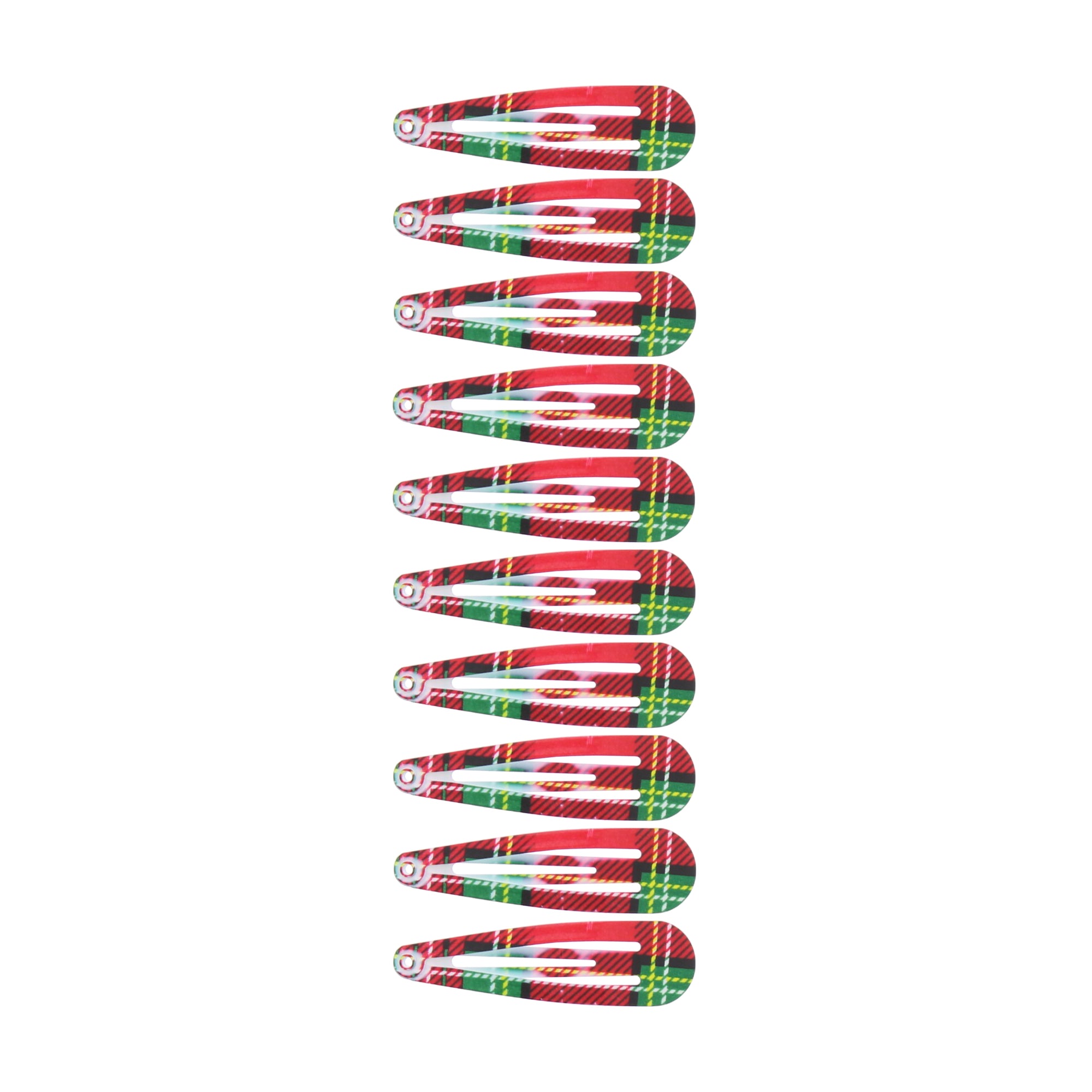10 on a Card 5cm Metal Tartan Hair Snapclips