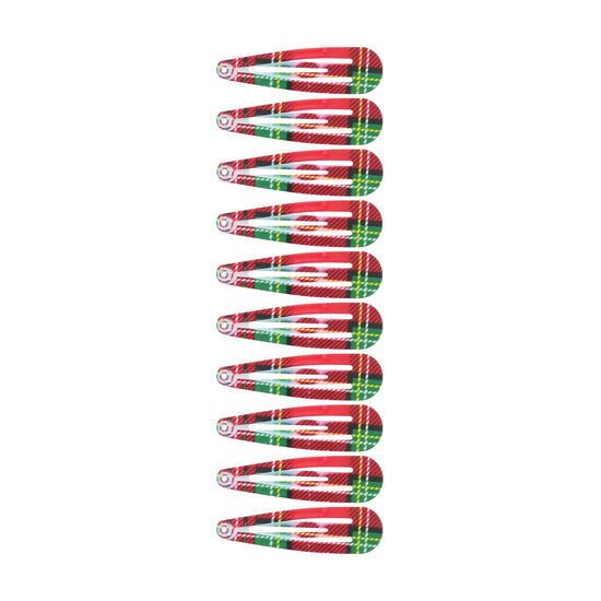 10 on a Card 5cm Metal Tartan Hair Snapclips