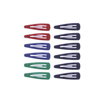 12 on a Card Assorted 5cm Metal Hair Snapclips