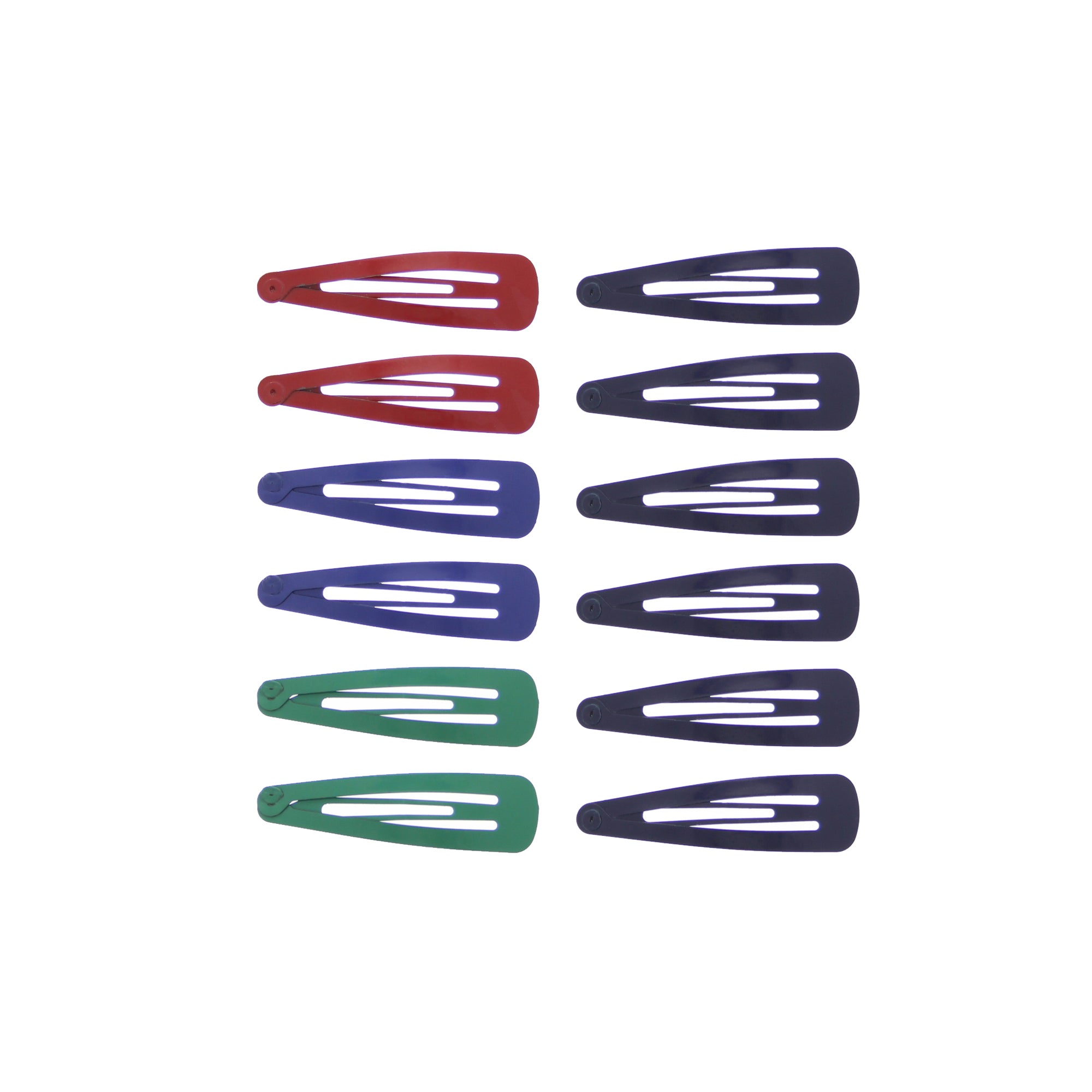 12 on a Card Assorted 5cm Metal Hair Snapclips