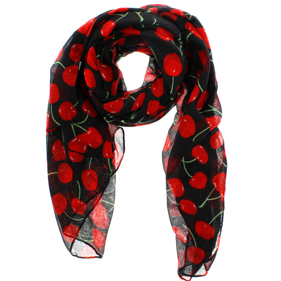 Red Cherry Print Scarf