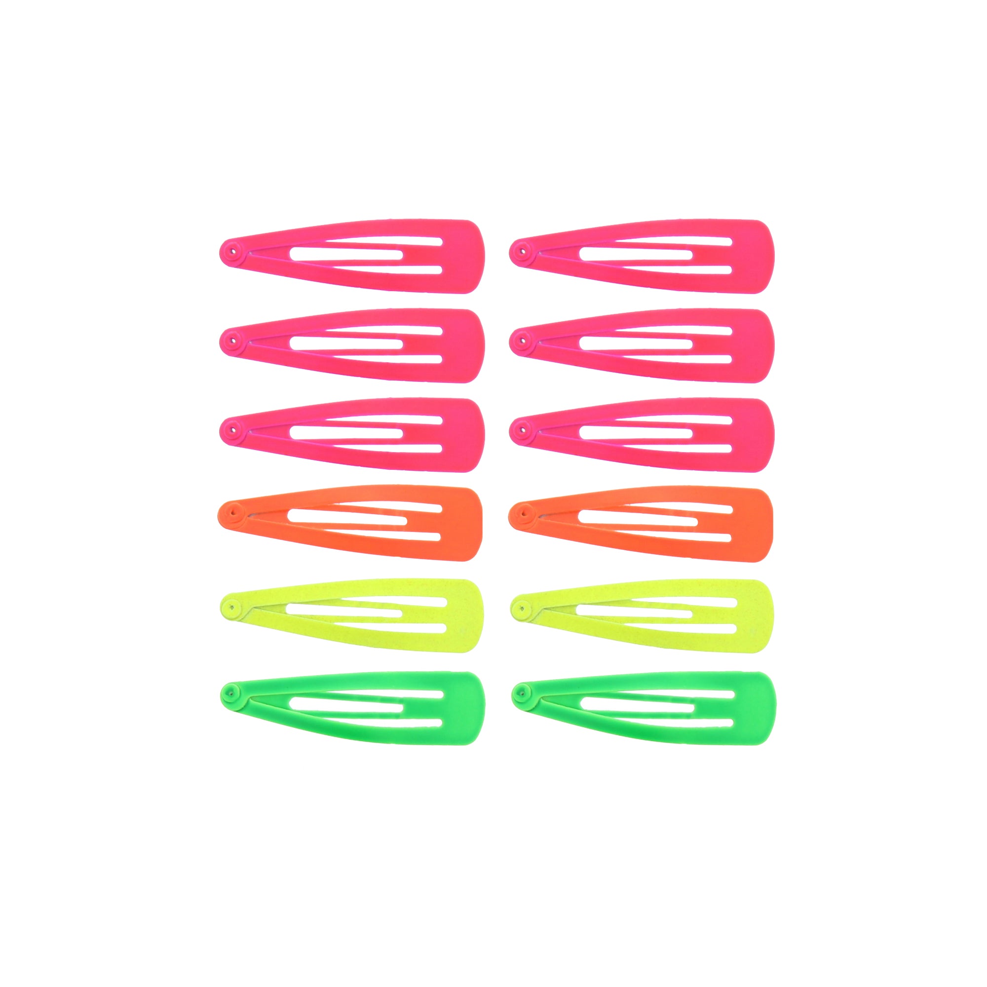 12 on a Card Assorted 5cm Metal Hair Snapclips