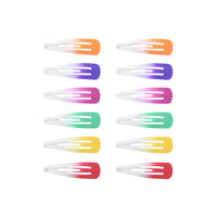 12 on a Card 5cm Bright Two-Tone Metal Hair Snapclips