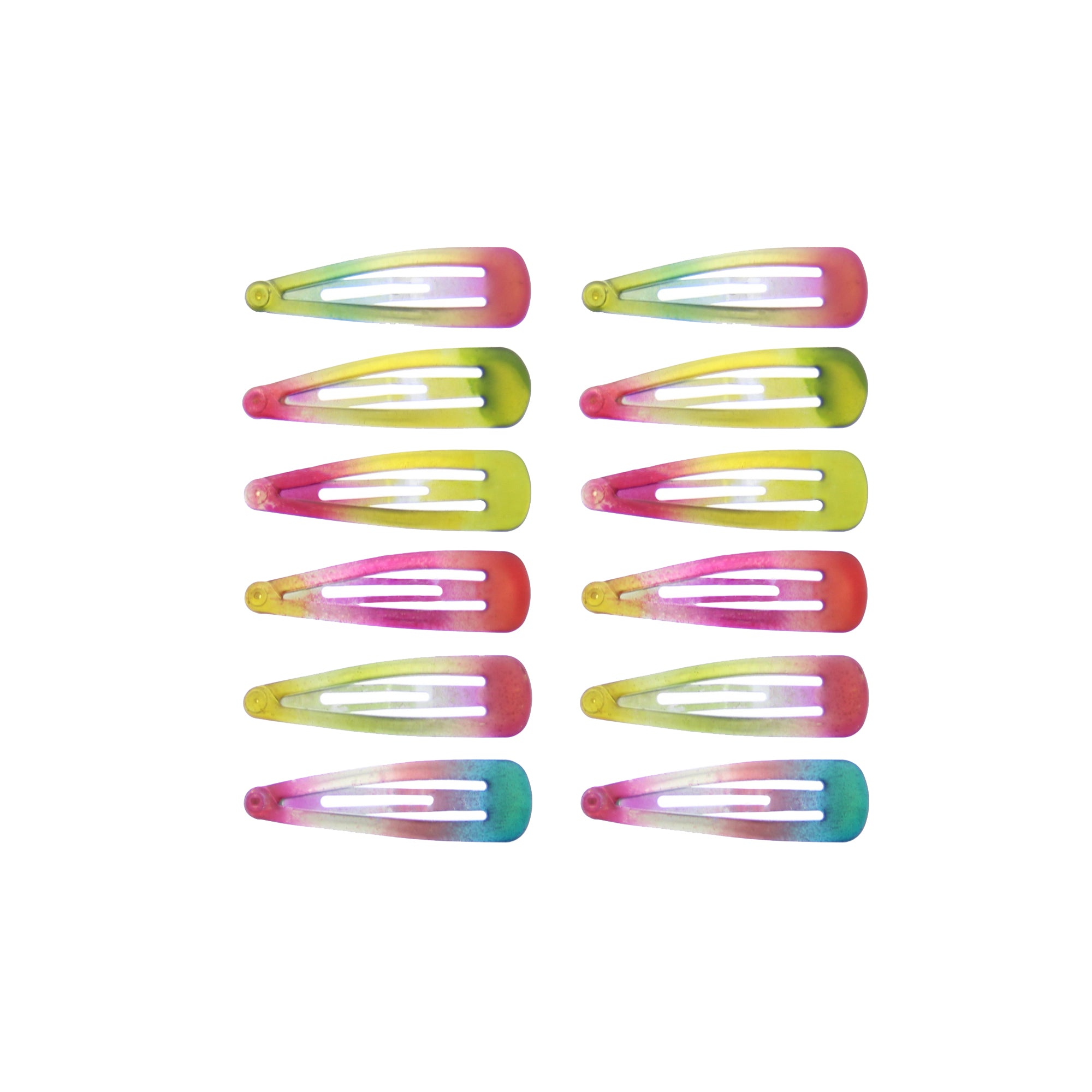 12 on a Card 5cm Translucent 3-Shade Epoxy Hair Snapclips