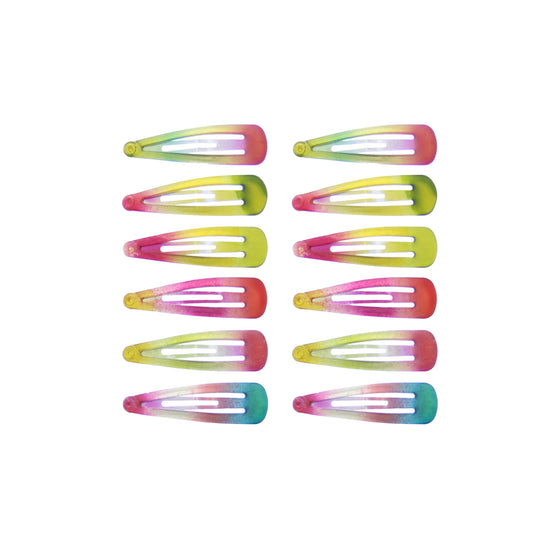 12 on a Card 5cm Translucent 3-Shade Epoxy Hair Snapclips