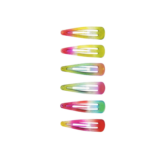 6 on a Card 5cm Translucent Shaded Epoxy Hair Snapclips