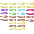 6 on a Card 5cm Assorted Metallic Epoxy Hair Snapclips