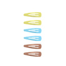 6 on a Card 5cm Assorted Metallic Epoxy Hair Snapclips