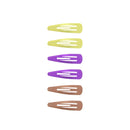 6 on a Card 5cm Assorted Metallic Epoxy Hair Snapclips