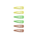 6 on a Card 5cm Assorted Metallic Epoxy Hair Snapclips