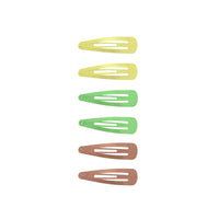 6 on a Card 5cm Assorted Metallic Epoxy Hair Snapclips
