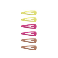 6 on a Card 5cm Assorted Metallic Epoxy Hair Snapclips