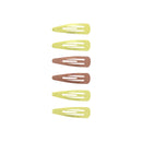 6 on a Card 5cm Assorted Metallic Epoxy Hair Snapclips