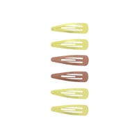 6 on a Card 5cm Assorted Metallic Epoxy Hair Snapclips