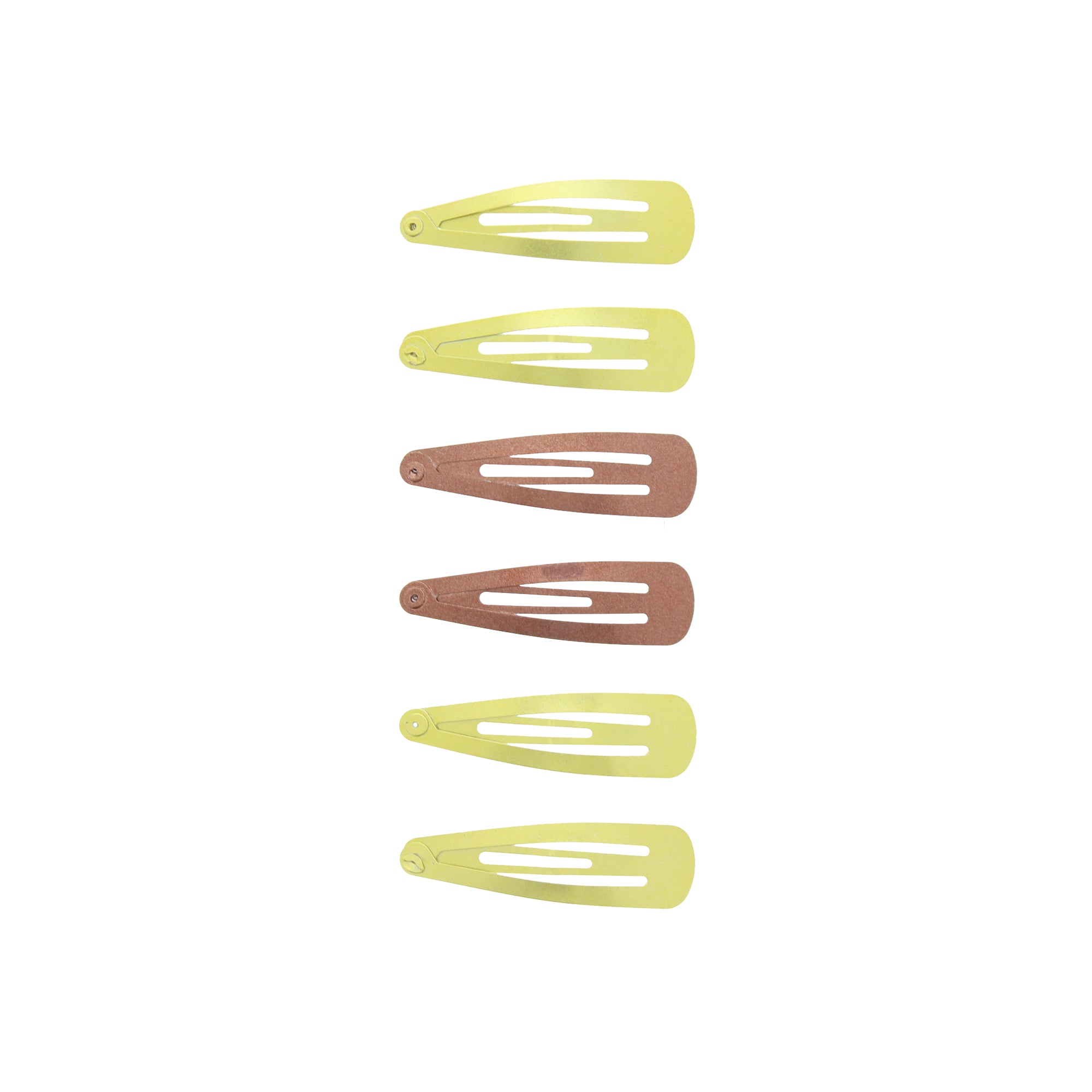 6 on a Card 5cm Assorted Metallic Epoxy Hair Snapclips