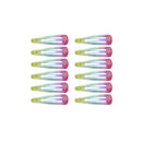 12 on a Card 5cm Multi Shaded Floral Epoxy Hair Snapclips