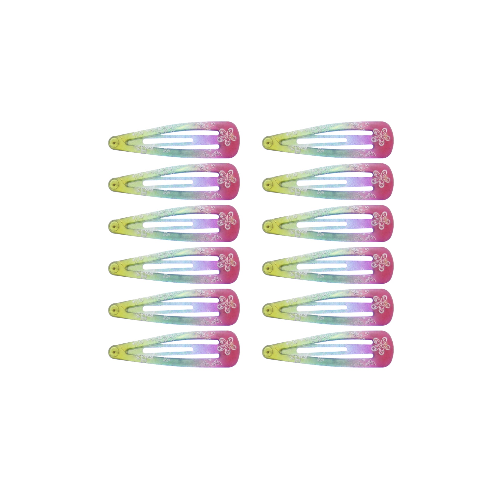 12 on a Card 5cm Multi Shaded Floral Epoxy Hair Snapclips