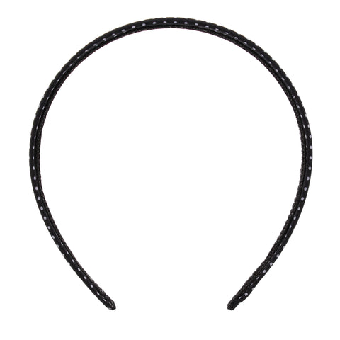 1 Inch Black Polka Dot Bow Aliceband