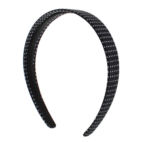 1 Inch Black Polka Dot Bow Aliceband