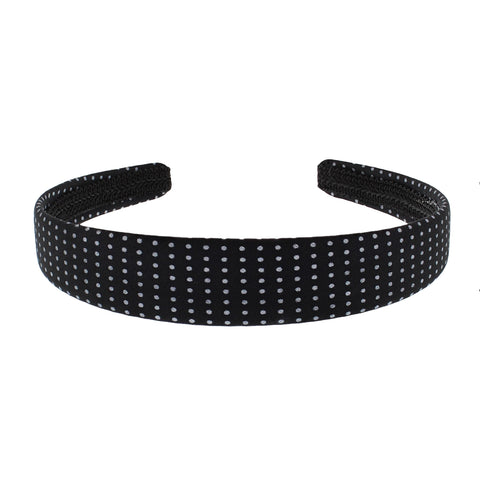 1 Inch Black Polka Dot Bow Aliceband