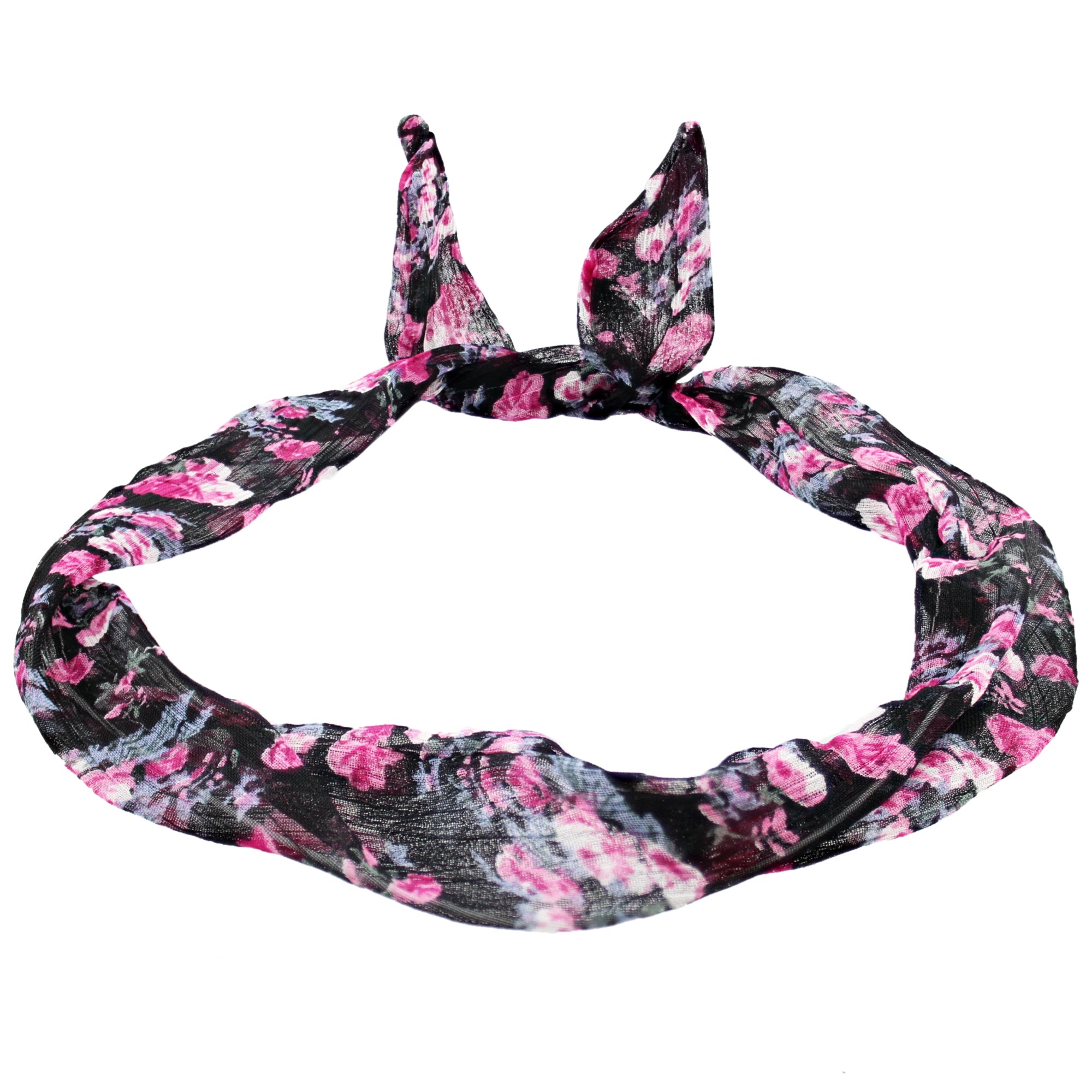 Floral Print Chiffon Wire Headband