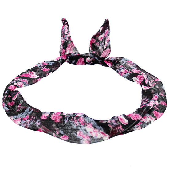 Floral Print Chiffon Wire Headband
