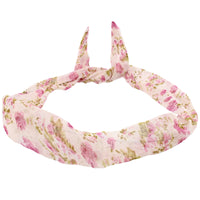 Floral Print Chiffon Wire Headband