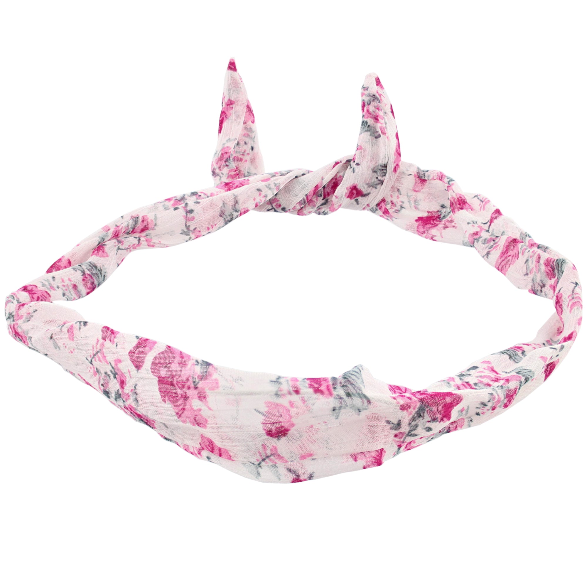 Floral Print Chiffon Wire Headband