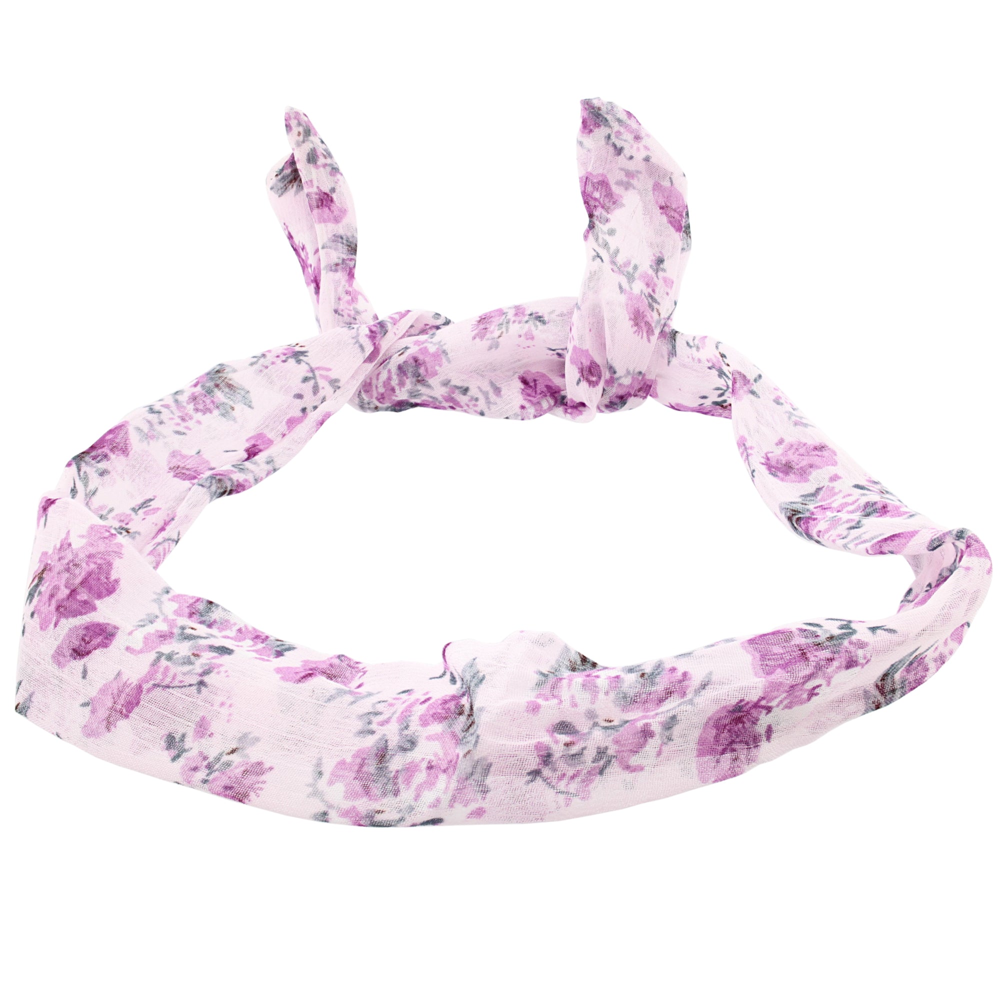 Floral Print Chiffon Wire Headband
