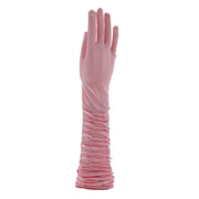 Ruched Long Satin Gloves