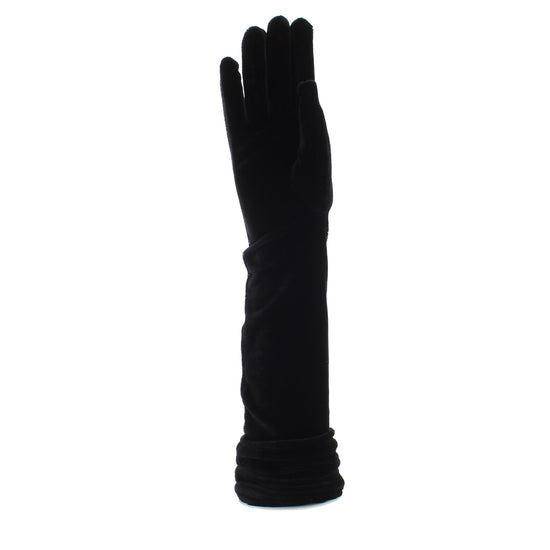 Long Black Velvet Gloves