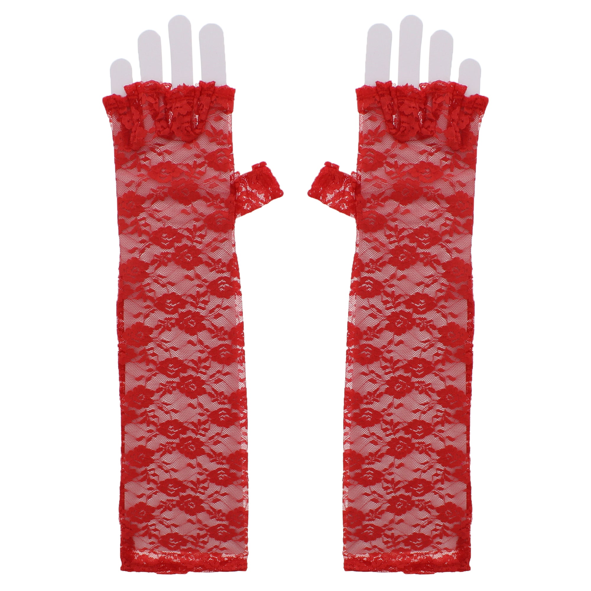 Long Lace Fingerless Gloves