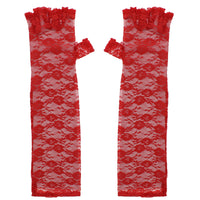 Long Lace Fingerless Gloves