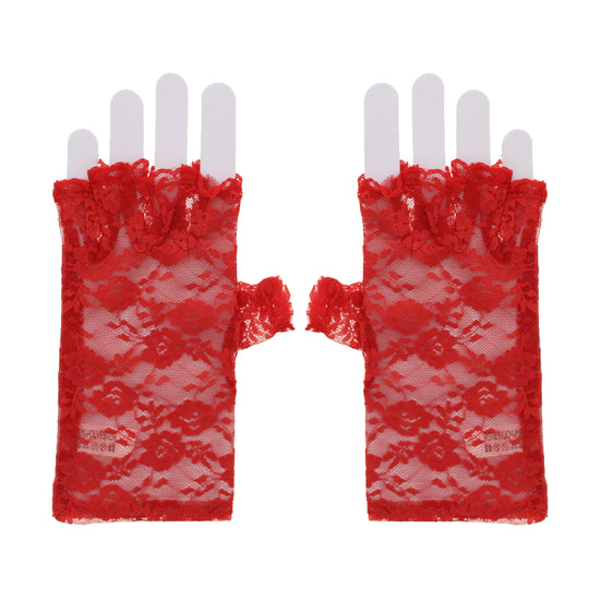 Short Lace Fingerless Gloves