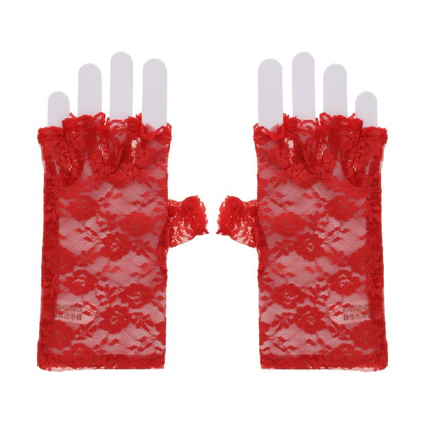 Short Lace Fingerless Gloves