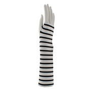 Long Fingerless Gloves with Stripes