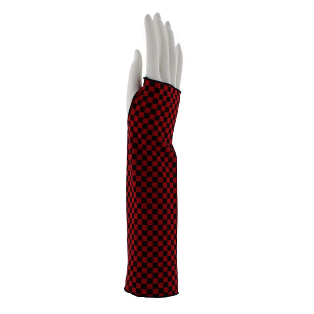 Checkered Long Fingerless Gloves