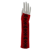 Long Fingerless Gloves with Butterfly Print